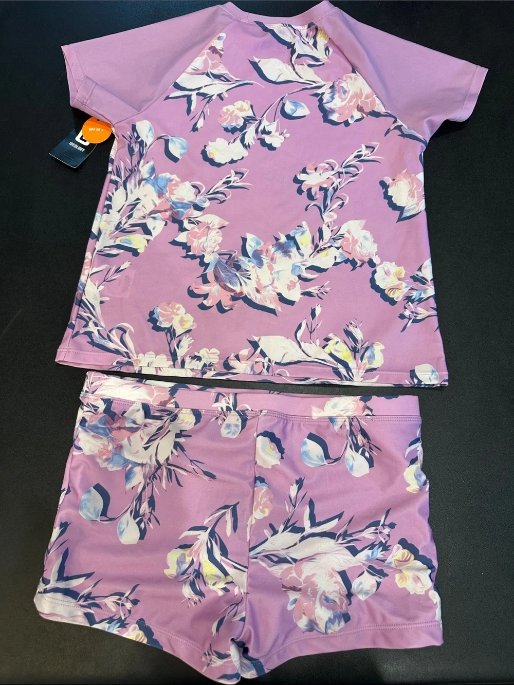 Ideology Kids Swim Set in Lavender Pink Floral